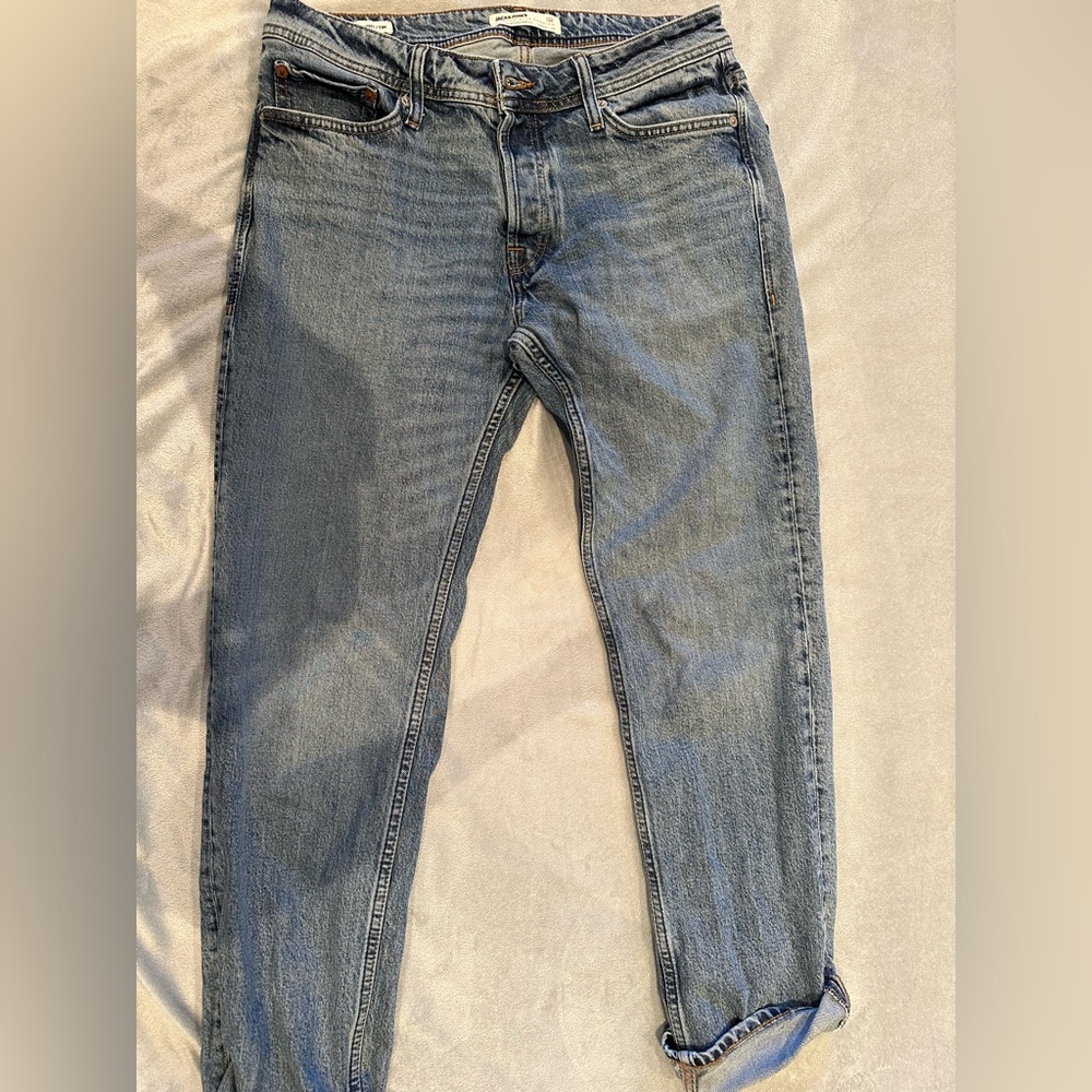 JACK&JONES Boys Size 31/30 Blue Distressed Jeans
